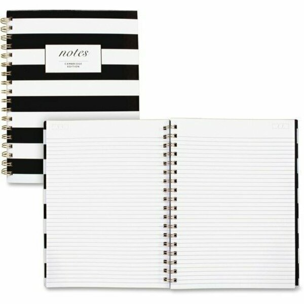 Mead Products HARDCOVER NOTEBOOK, 1 SUBJECT, WIDE/LEGAL RULE, BLACK/WHITE STRIPES COVER, 9.5 X 7.25, 80 SHEETS MEA59012